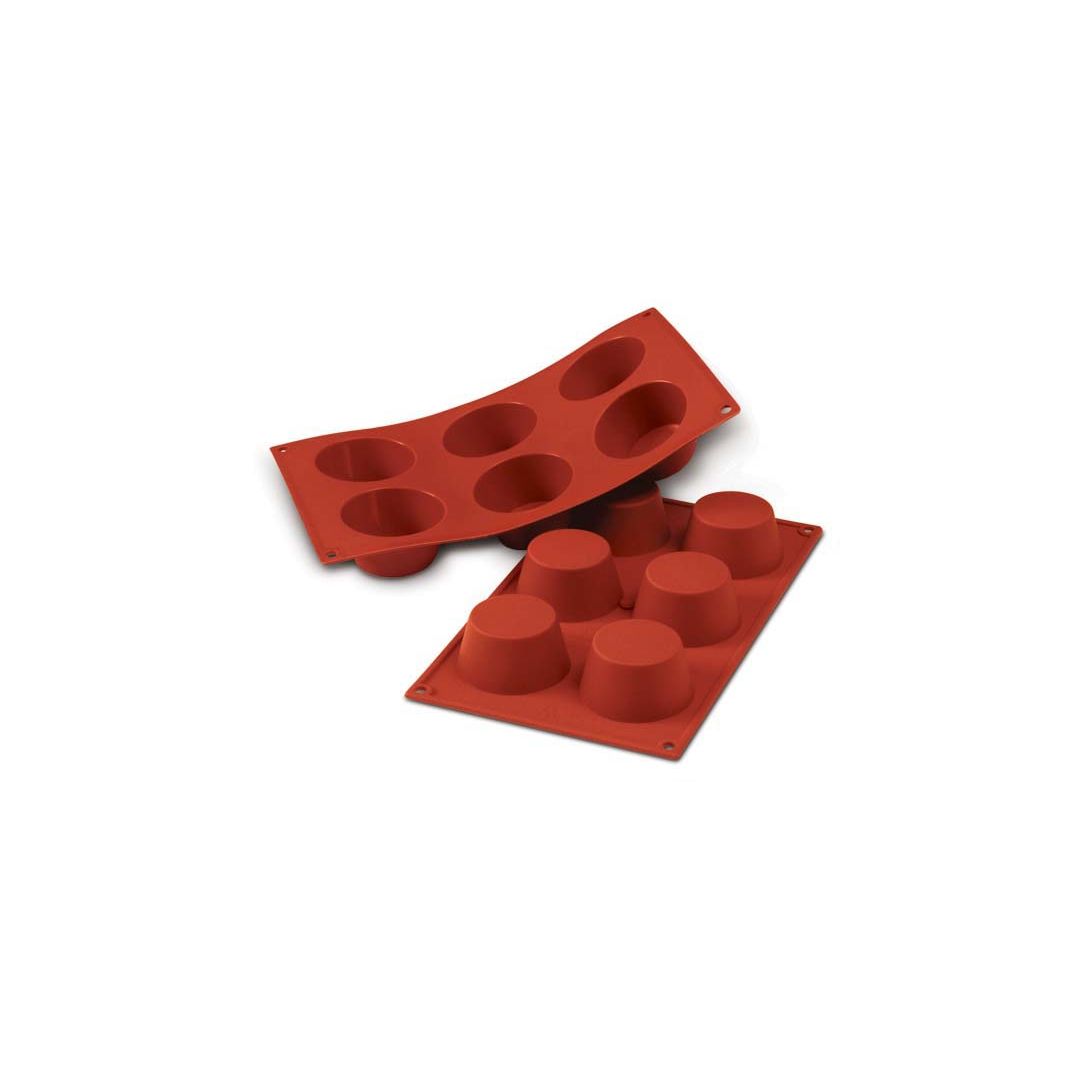 Moule en silicone à six cavités - Muffins 100 ml