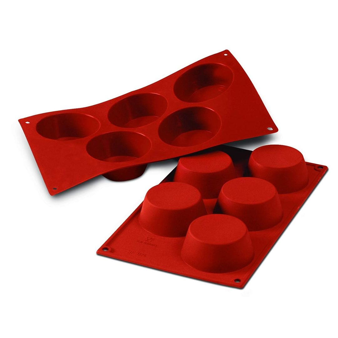 Moule en silicone à cinq cavités - Muffins 135 ml