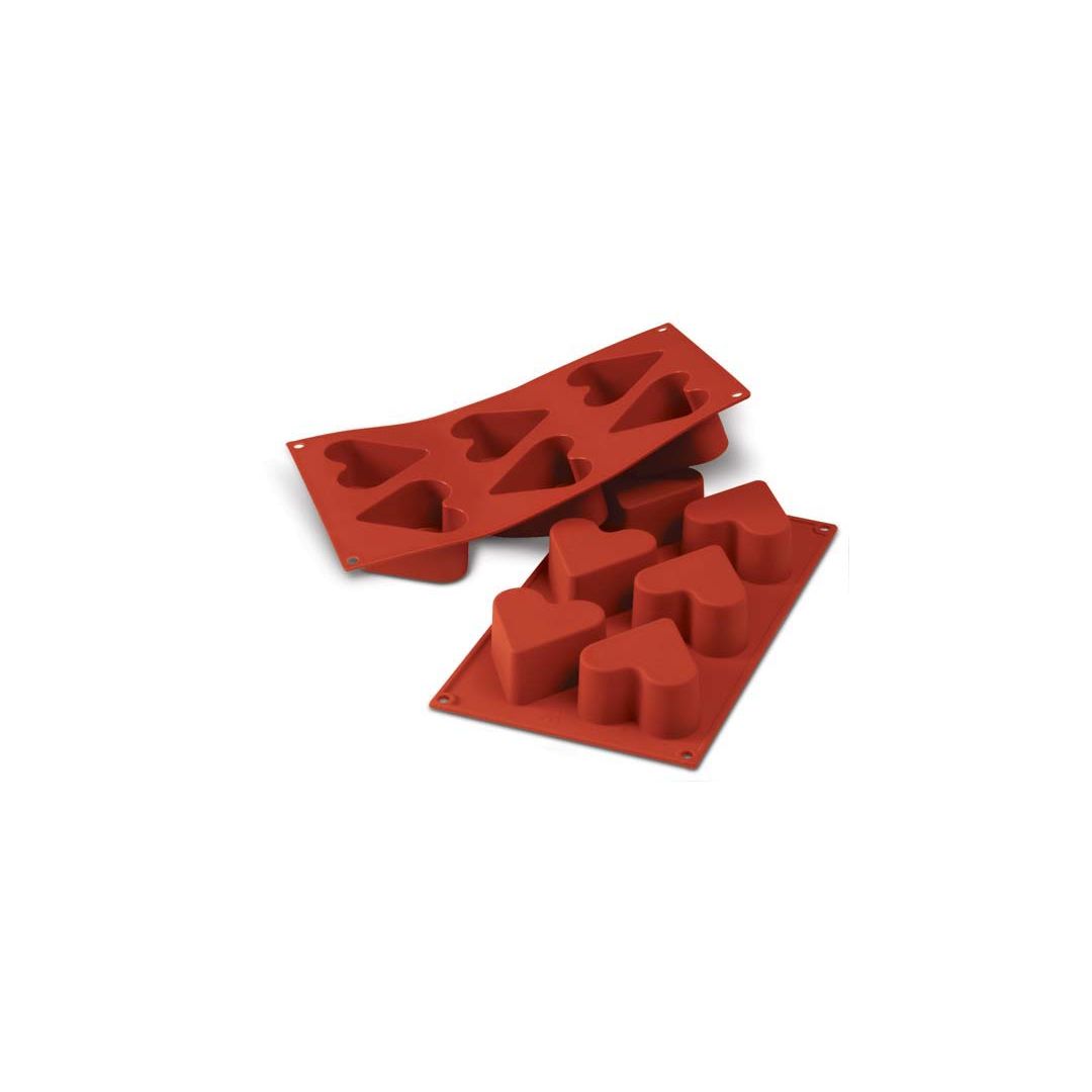 Moule en silicone à six cavités - Cœur