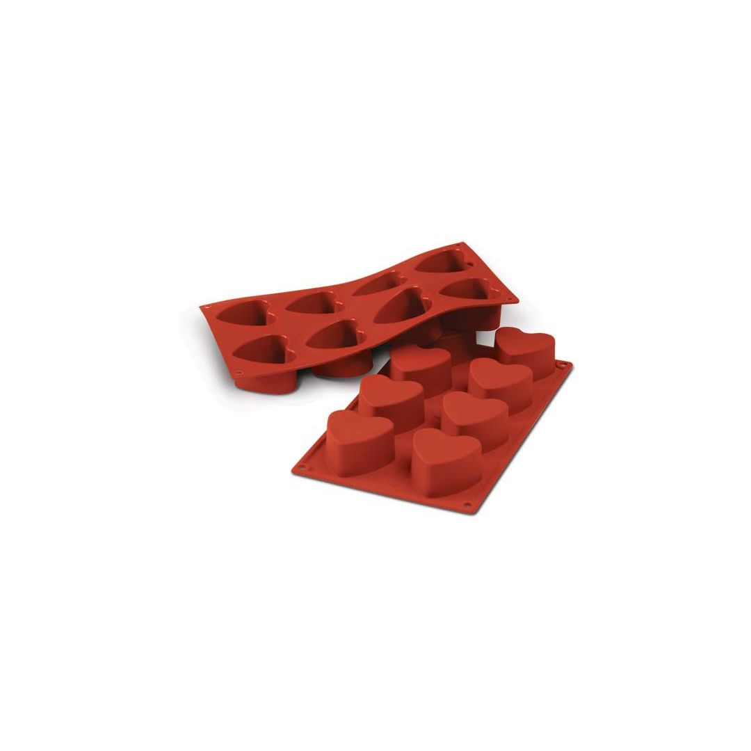 Moule en silicone cœurs 8x90ml