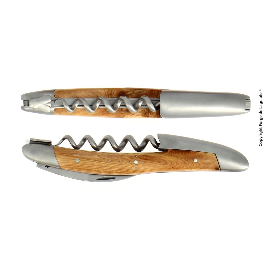 Couteau sommelier et étui - Genévrier, satiné