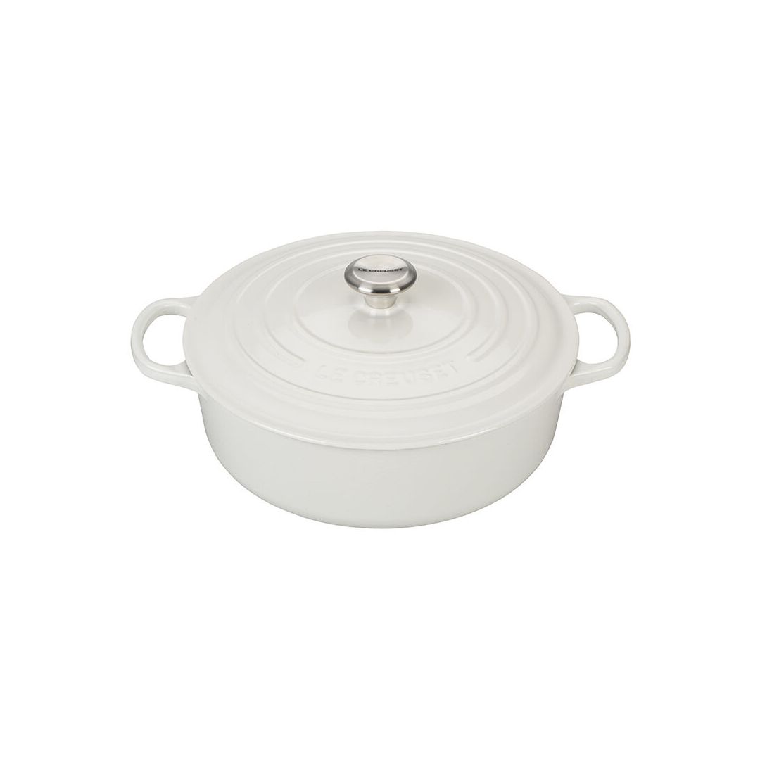 Cocotte ronde peu profonde 6,2 L - Blanc