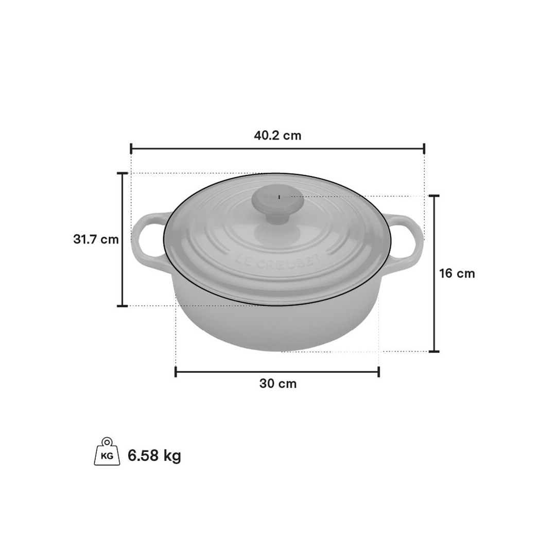 Cocotte ronde peu profonde 6,2 L - Blanc