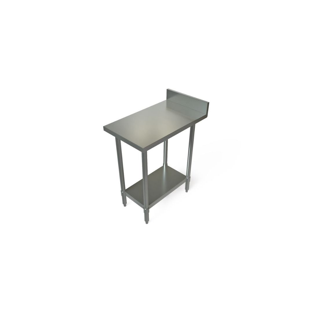 Table de travail avec dosseret et tablette en acier inoxydable 18" x 30"