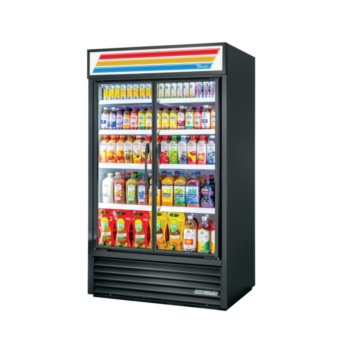 Réfrigérateur 2 portes vitrées 47'' - Extérieur noir  
