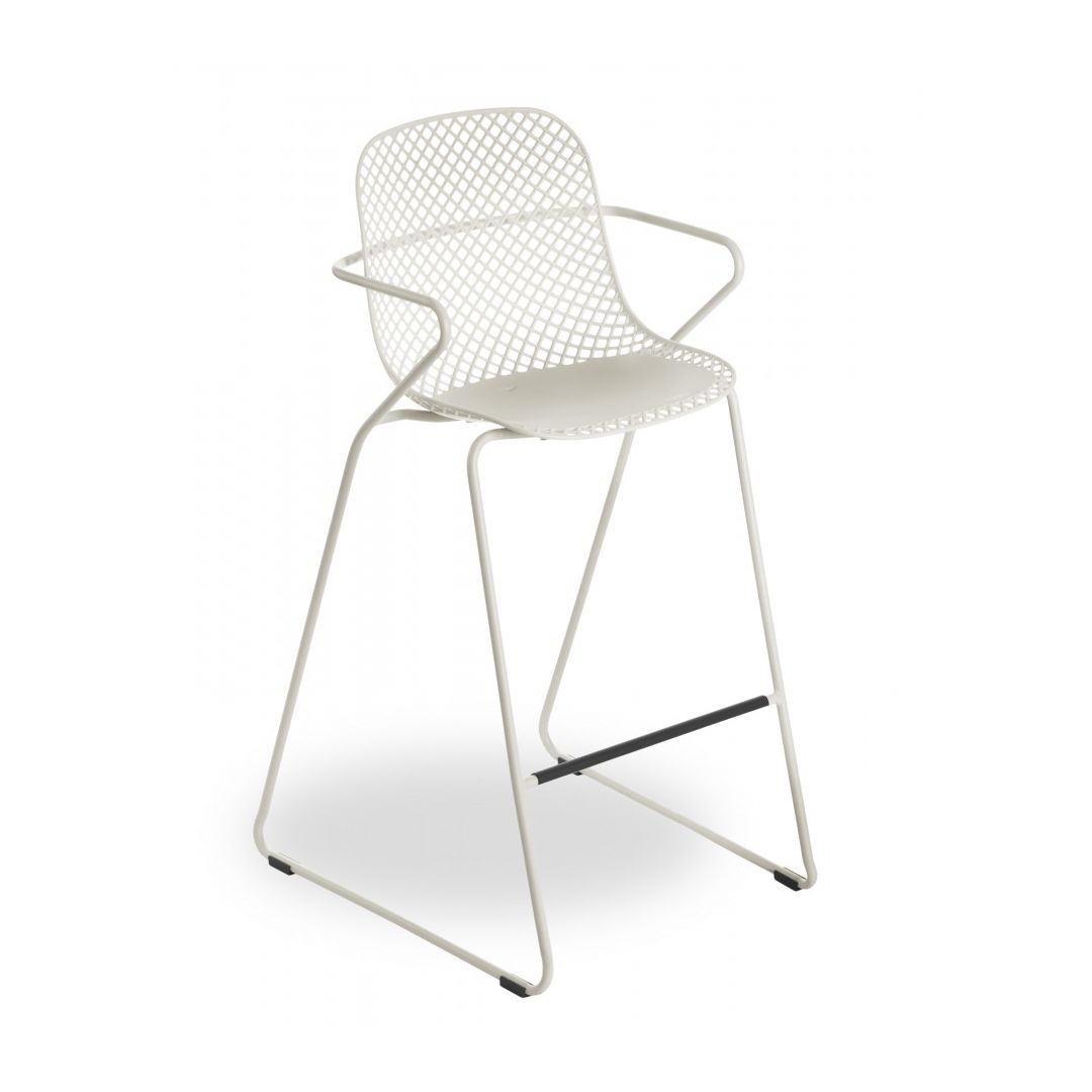 Chaise de bar en métal Ramatuelle '73 - Crème absolue