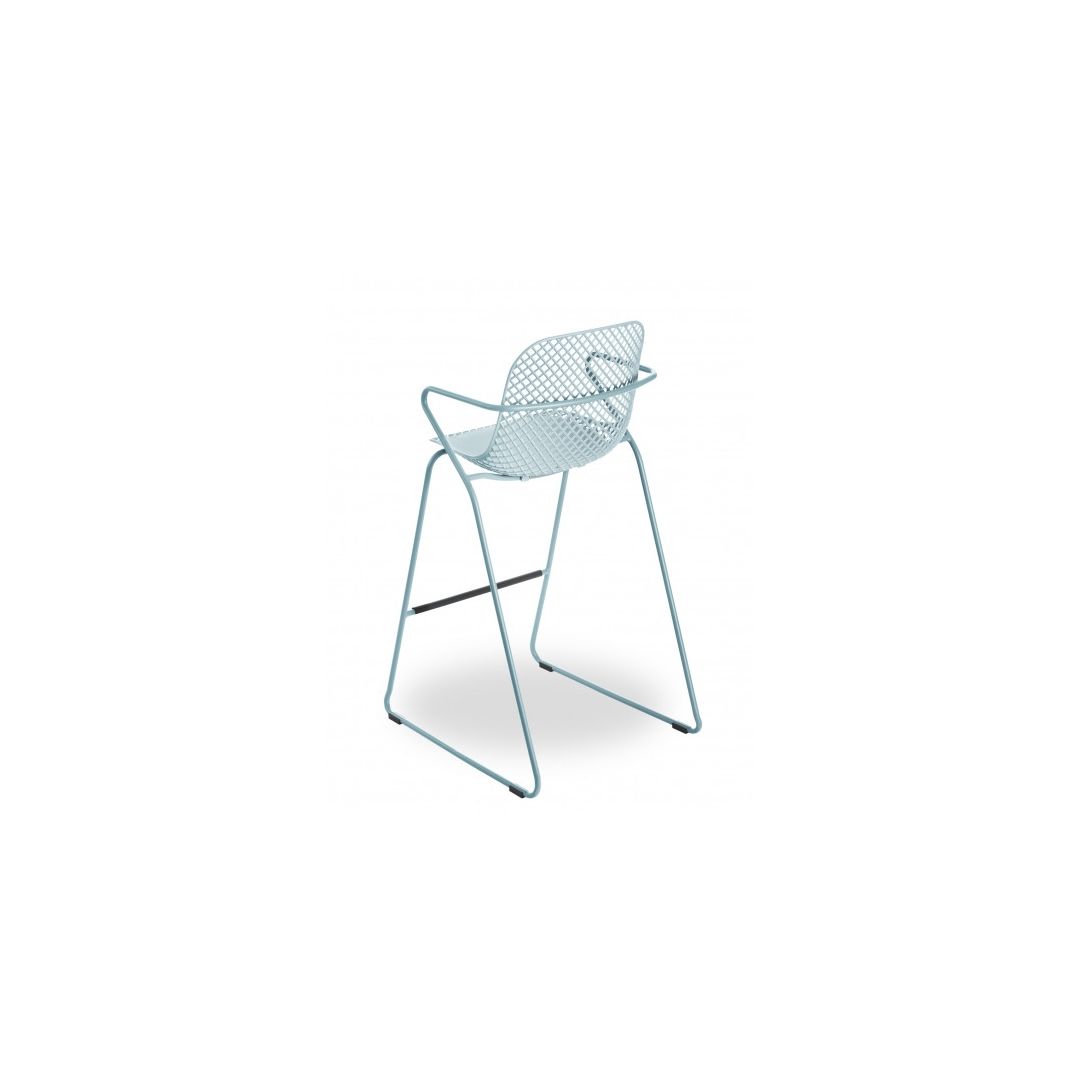 Chaise de bar en métal Ramatuelle '73 - Bleu ether
