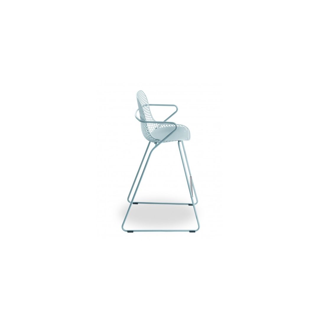 Chaise de bar en métal Ramatuelle '73 - Bleu ether
