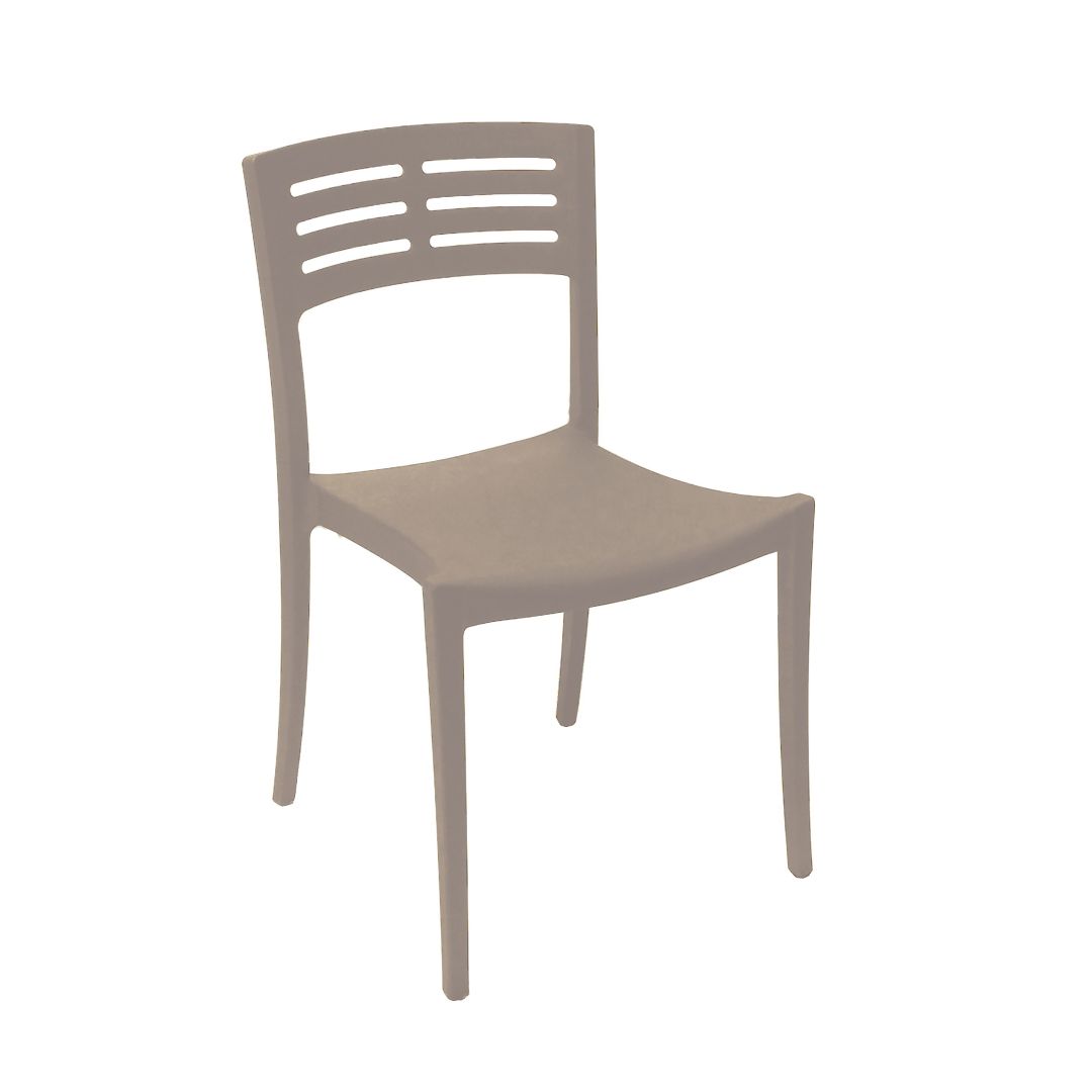 Chaise en résine Vogue - Taupe