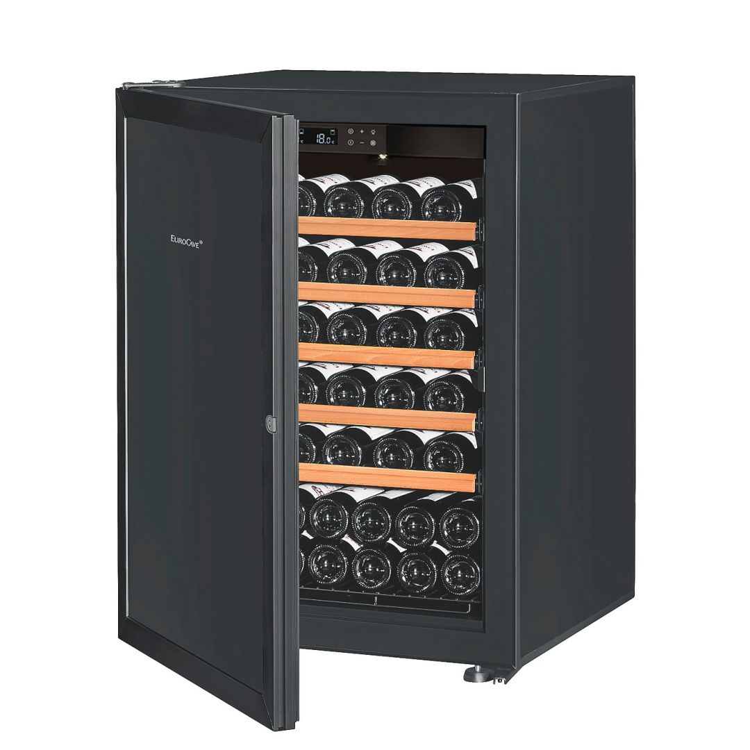 Cellier La Première 1 température, 1 porte pleine avec cadre noir - 74 bouteilles