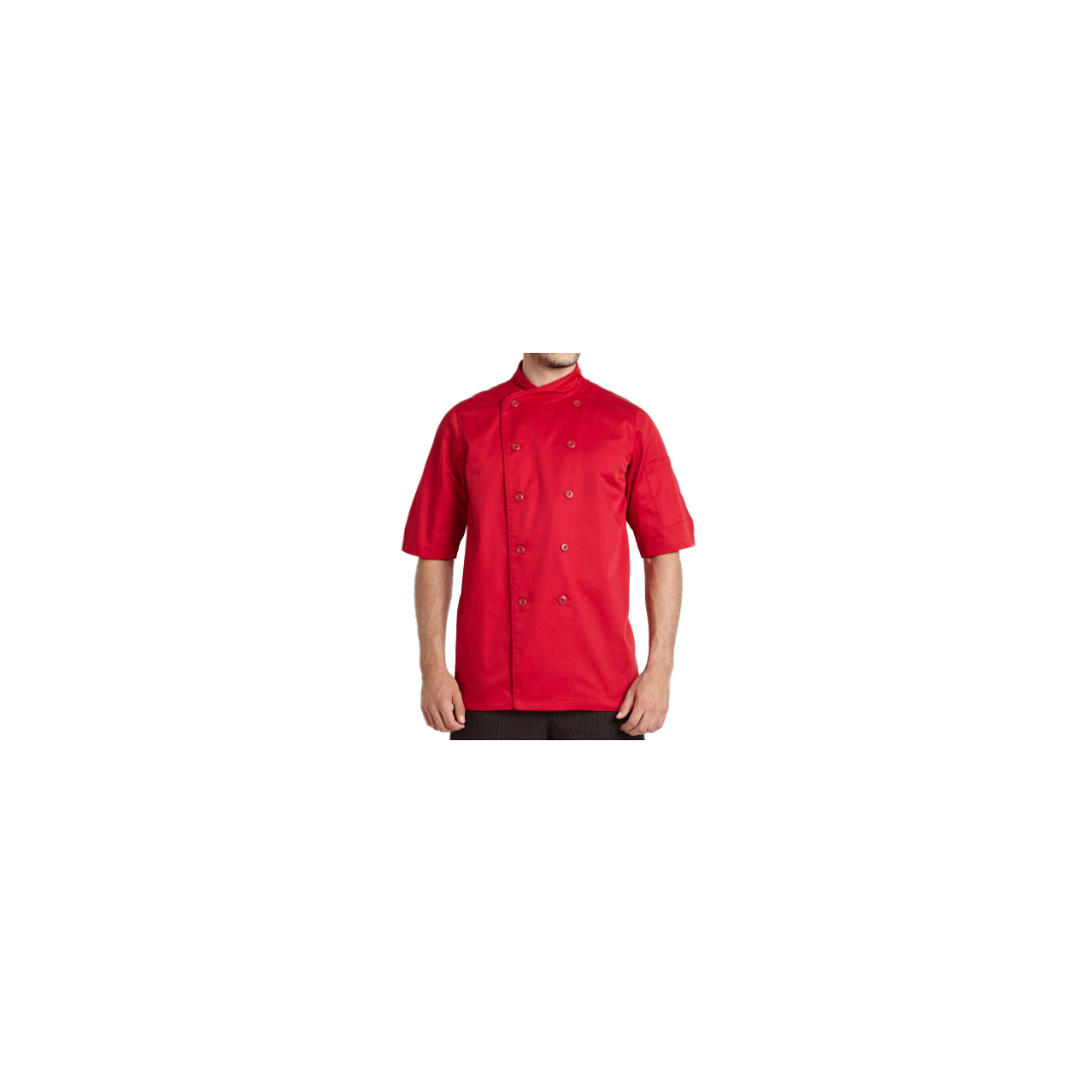 Veste de Chef Gusto pour Homme/ Manche Courte - Cerise (Medium)