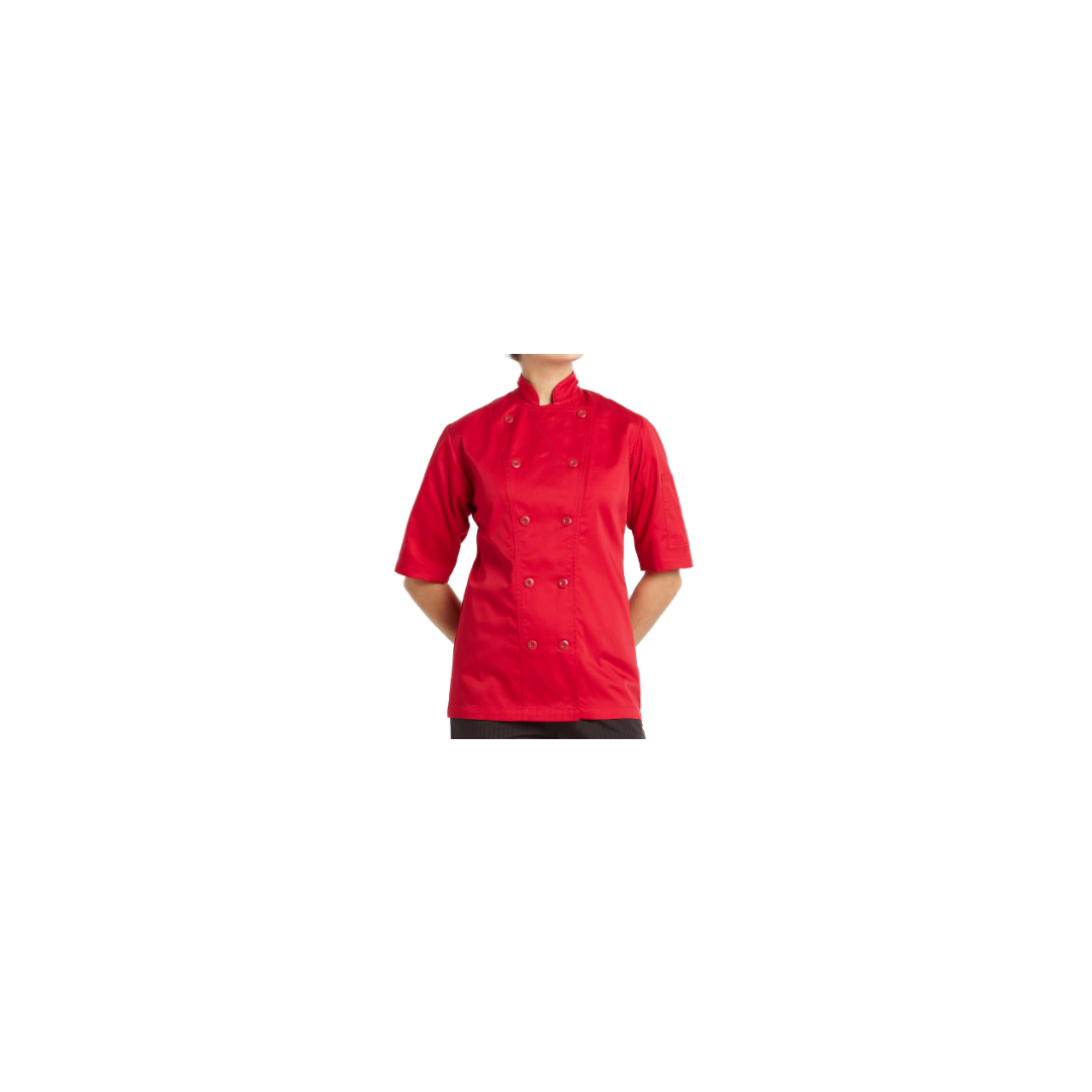 Veste de Chef Gusto pour Femme/ Manche Courte - Cerise (X-Large)