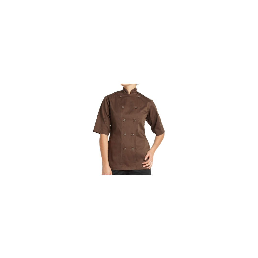 Veste de Chef Gusto pour Femme/ Manche Courte - Chocolat (Small)