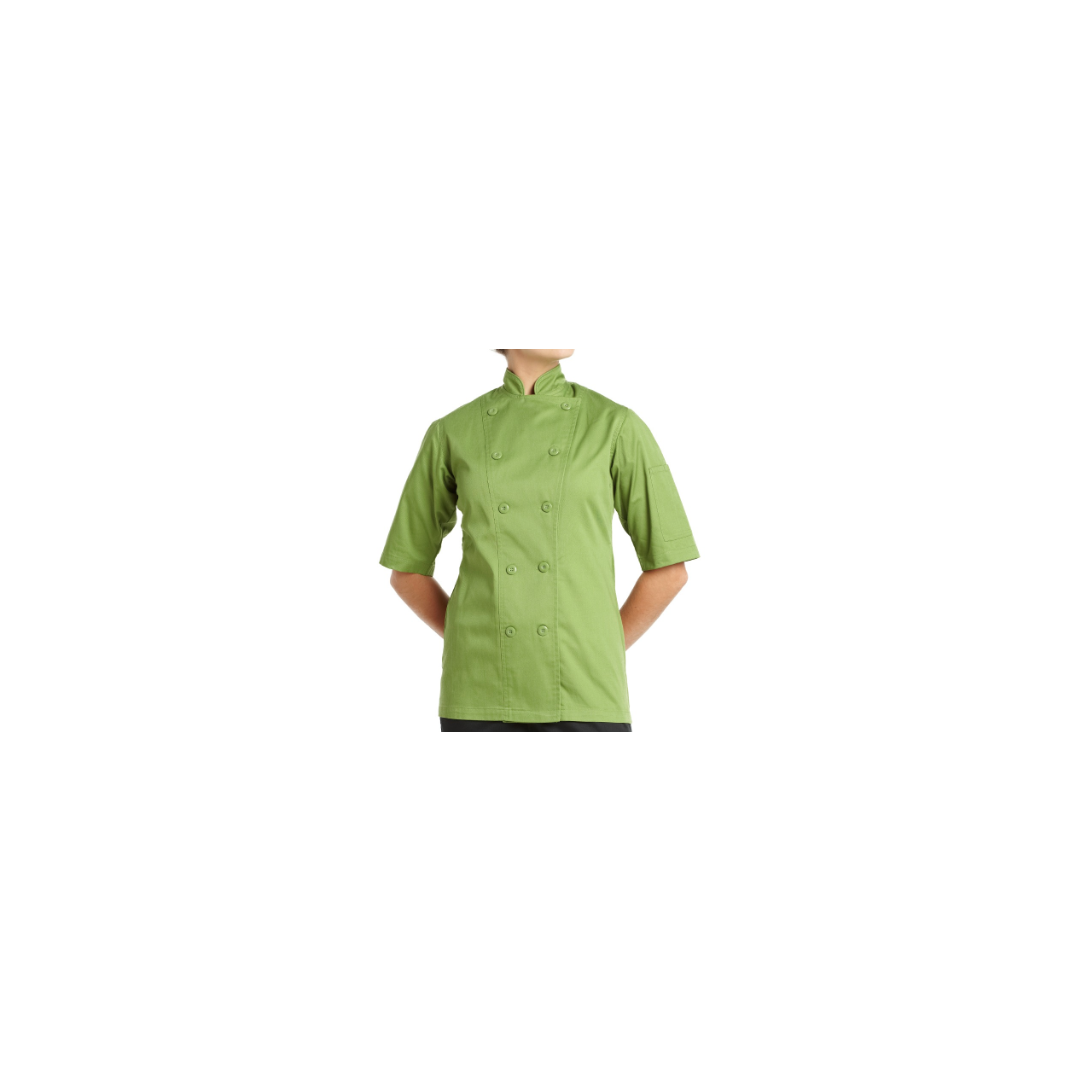Veste de Chef Gusto pour Femme/ Manche Courte - Vert Pomme (Large)
