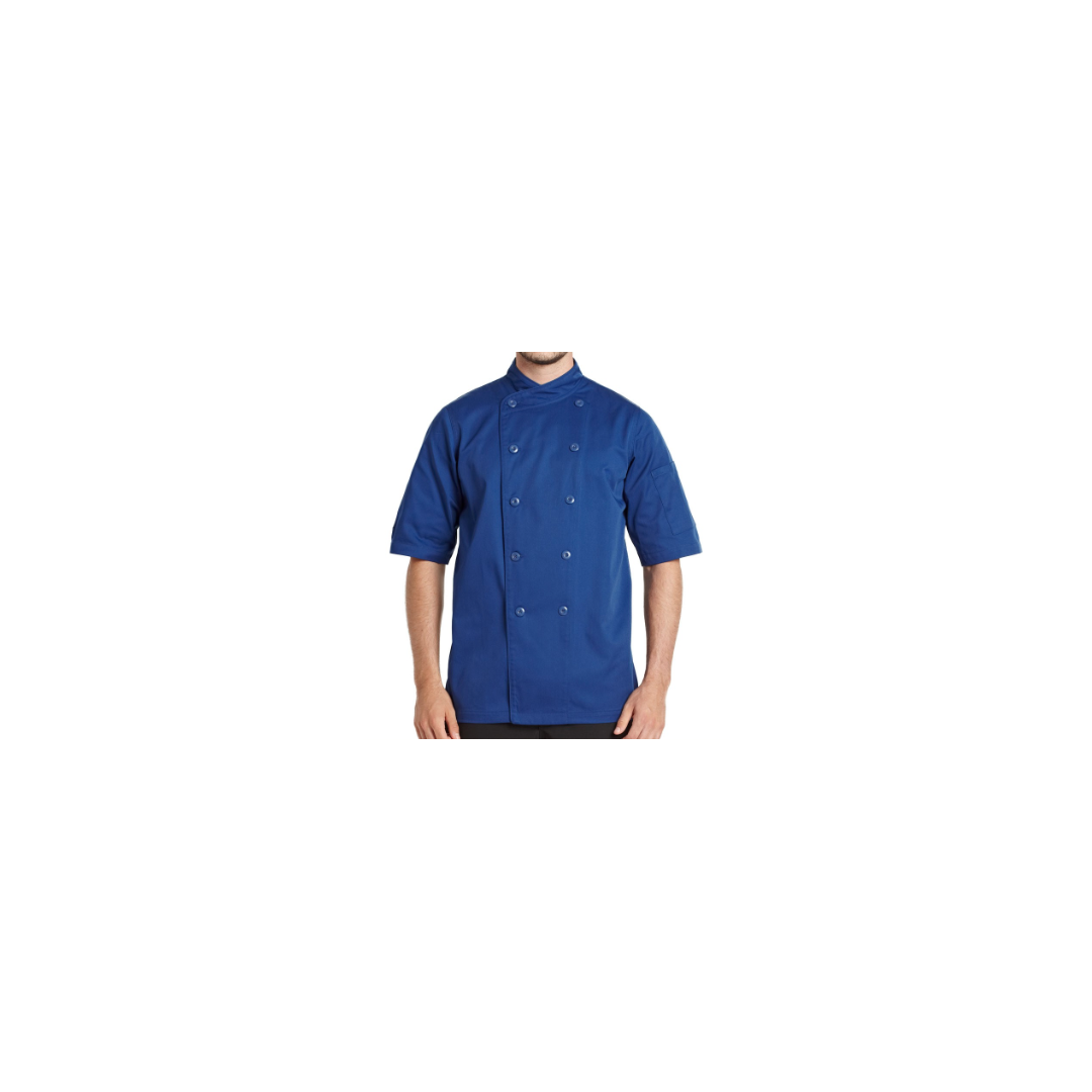 Veste de Chef Gusto pour Homme/ Manche Courte - Bleu Cobalt (X-Large)
