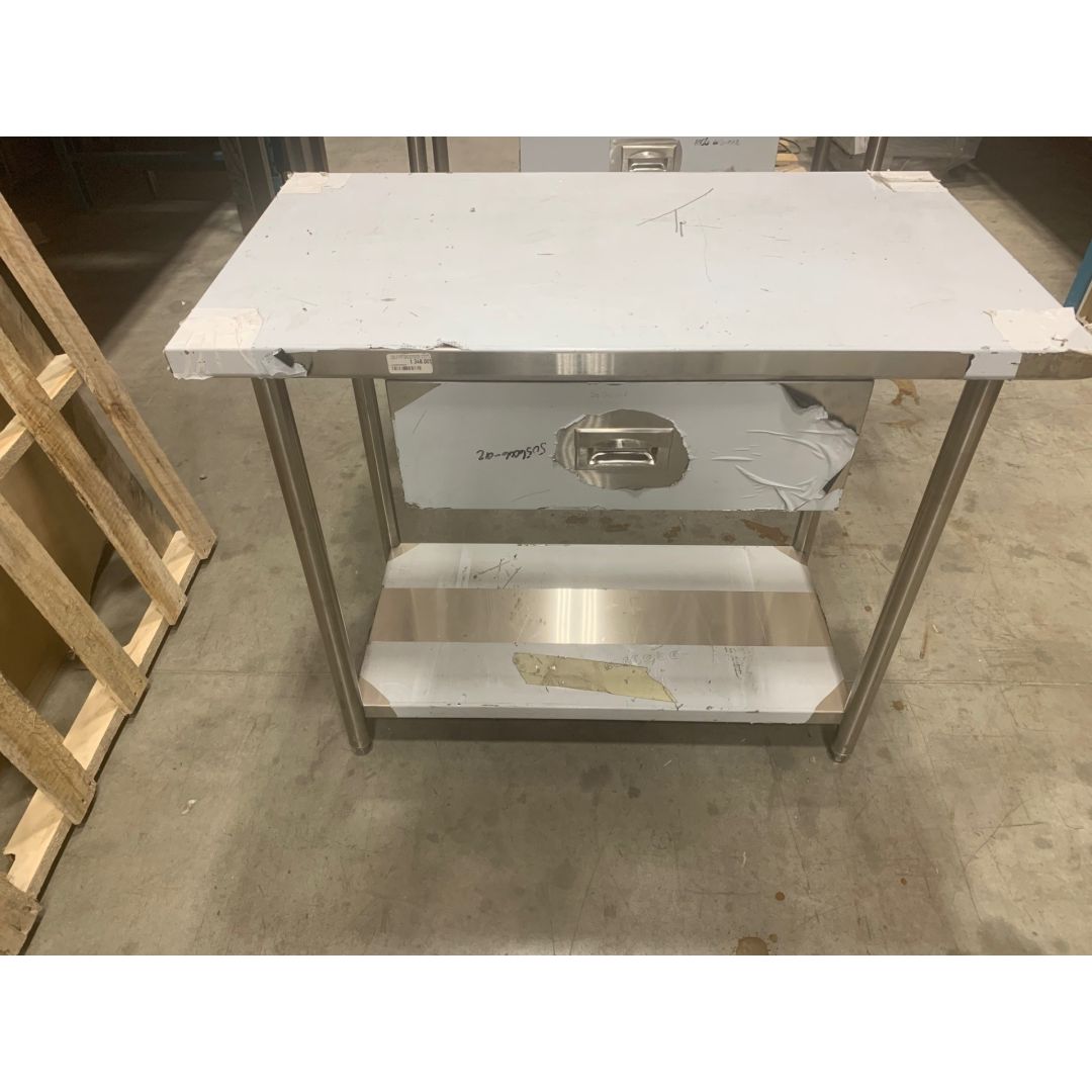 Table de préparation avec tiroir et tablette inférieure 42"