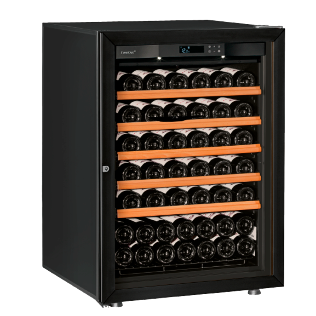 Cellier La Première 1 température, 1 porte vitrée avec cadre noir - 74 bouteilles