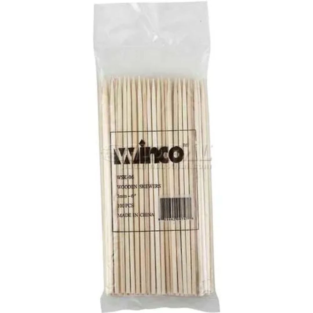 Brochettes en bamboo 6" paquet/100 - Winco