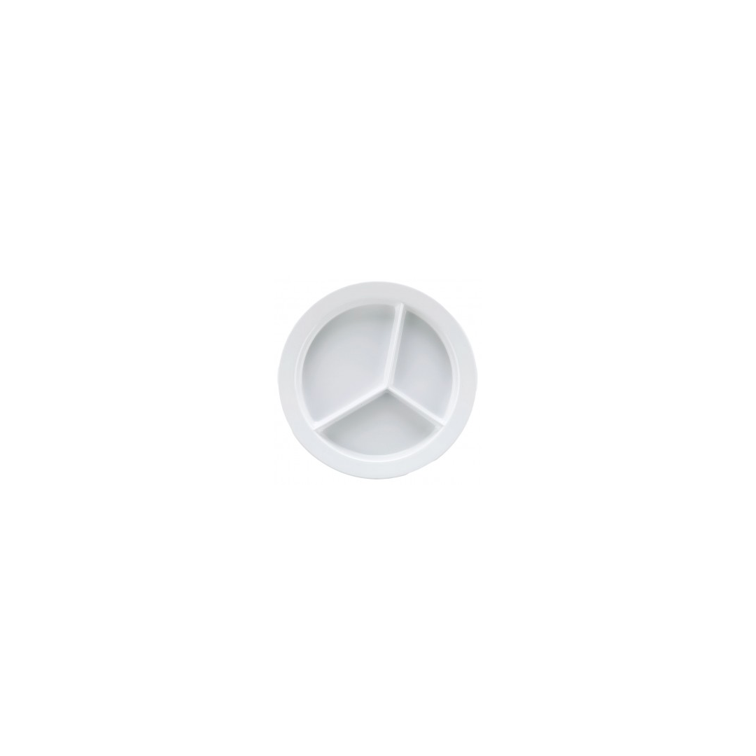 Assiette 9" (3) compartiments profonds - Blanc