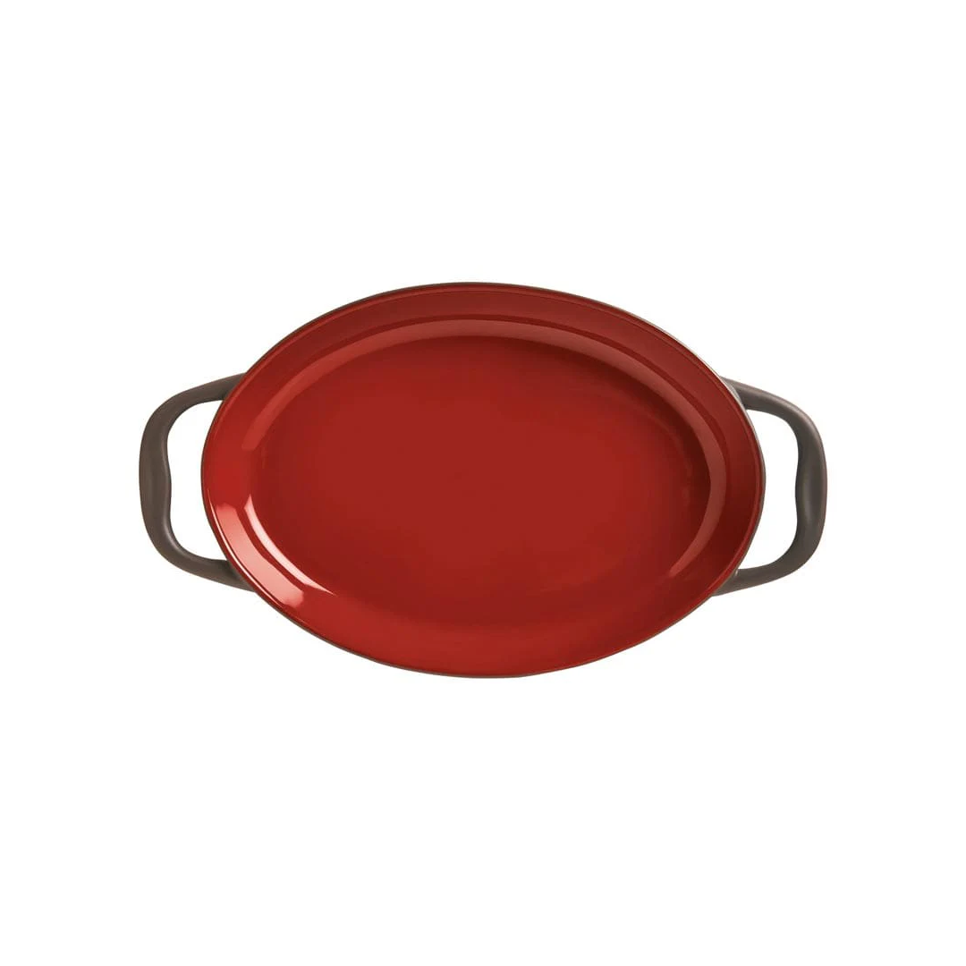Casserole Ovale Rouge avec Poignées 11"