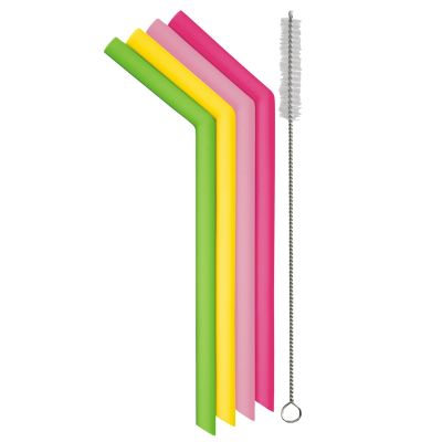 Reusable Silicone Smoothie Straws