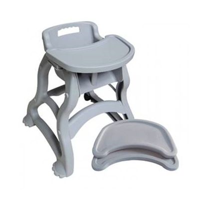 Chaise haute en plastique gris