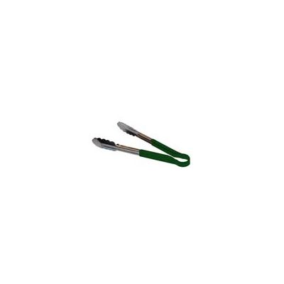12" Stainless Steel Tongs with Plastic Handle - Green