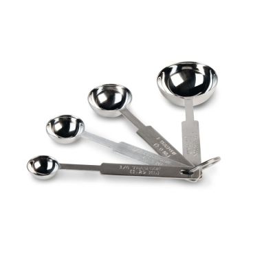 Set of Four Stainless Steel Measuring Spoons
