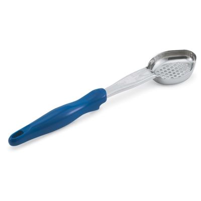 2 oz Spoodle Perforated Oval Portion Spoon - Blue