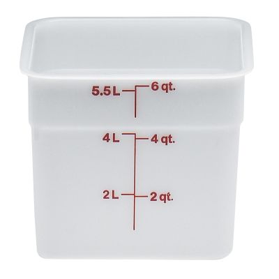 5.7 L Square Graduated Container - White