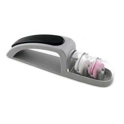 Two-Stage Ceramic Sharpener with Large Wheels - Grey and Black