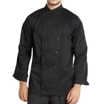 Gusto Men's Chef Coat Long Sleeve - Black (2X-Large)