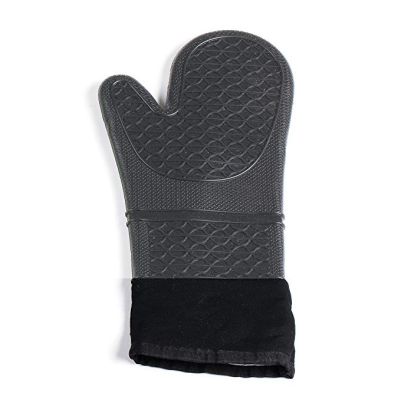 15" Silicone and Cotton Oven Mitt - Charcoal
