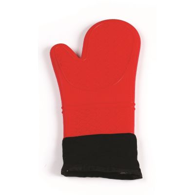 15" Silicone and Cotton Mitt - Red