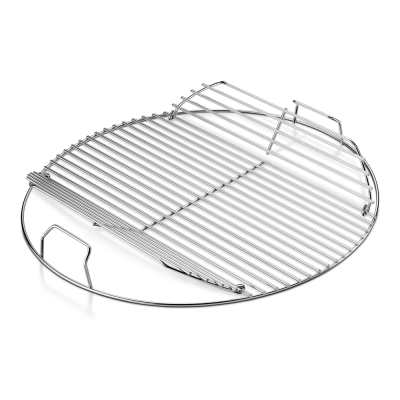 Plated steel hinged grate for charcoal grill
