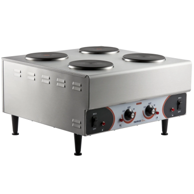 Electric countertop raised hot plate with 4 solid burners – 240V