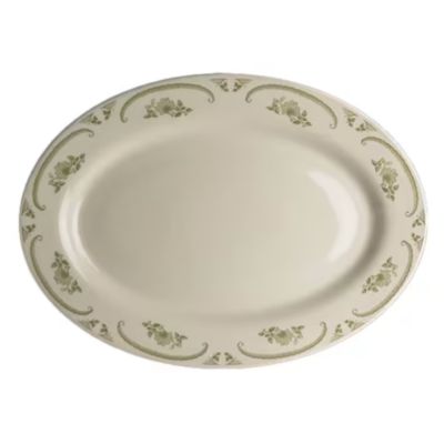 assiette ovale décorative avec des motifs floraux