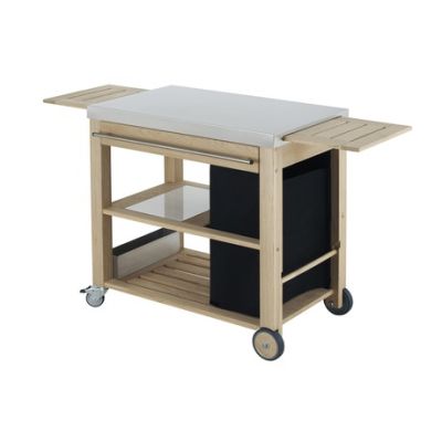 Stainless Steel and wood cart for Plancha
