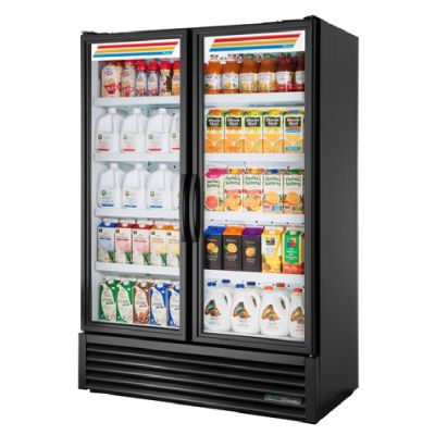 Réfrigérateur 2 portes vitrées battantes - 54" - Noir