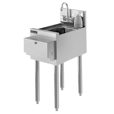 10" x 14" x 9-1/4" Underbar Hand Sink with Soap and Towel Dispenser (Damaged)